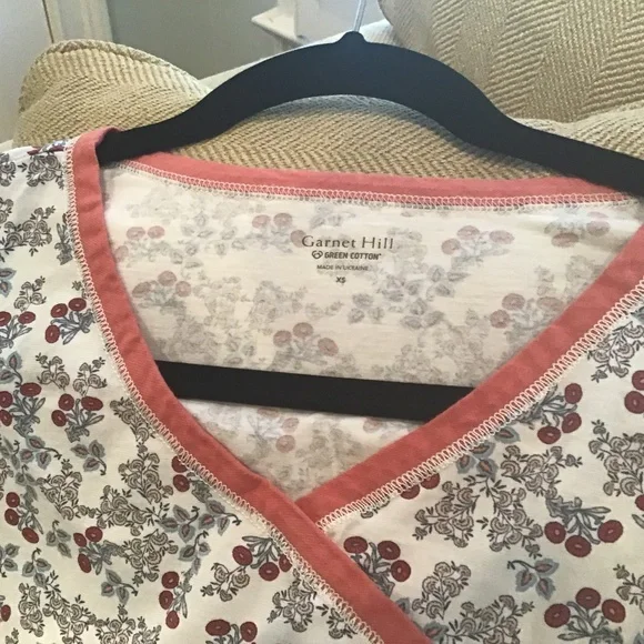 Garnet Hill Asian Wrap Nightgown, XS - Picture 2 of 4